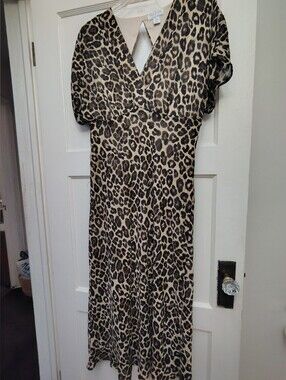 Leopard Print Maxi Dress Size L-12/14